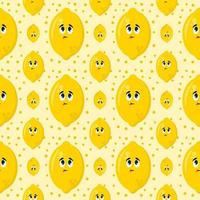 Lemon pattern, illustration, vector on white background.