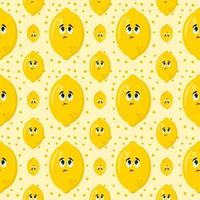 Lemon pattern, illustration, vector on white background.