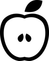 Apple in half, illustration, vector on white background.