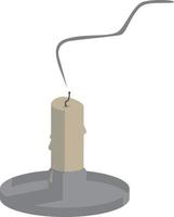 Extinguished candle, illustration, vector on white background.