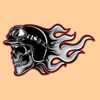 vector illustration of unique skull head cartoon character