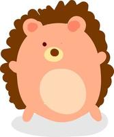 Fat hedgehog, illustration, vector on white background.