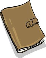 Old notebook, illustration, vector on white background