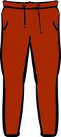 Red pants, illustration, vector on white background.