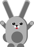 Grey hare, illustration, vector on a white background.