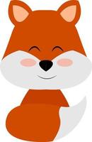 Red little fox, illustration, vector on white background.