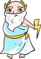 Sad god Zeus, illustration, vector on white background