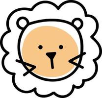 Cute sheep head, illustration, vector on white background.