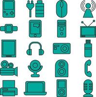 Modern technology devices, illustration, vector on a white background.