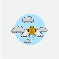 flat design money fly vector illustration