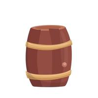 Wooden barrel. Vector cartoon illustration