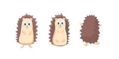 Cute hedgehogs. Vector cartoon illustration.