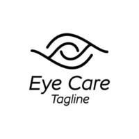 line art eye care logo design vector