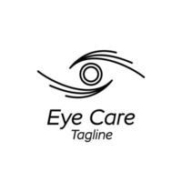 line art eye care logo design vector