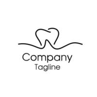 logotipo dental de arte lineal vector