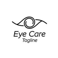 line art eye care logo design vector