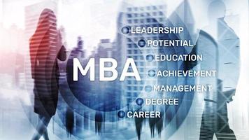 MBA - Master of business administration, e-learning, education and personal development concept. photo