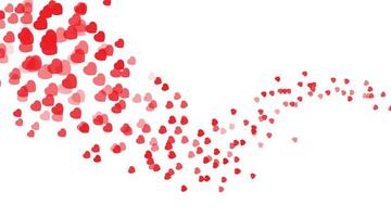 Flying confetti tracks on the white background. Design elements from heart shapes. Valentines day, mothers day vector