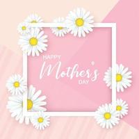 Happy Mothers Day greetings design with 3D roses background vector