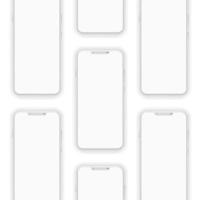 teléfonos móviles conceptuales para la interfaz de usuario, presentación de la experiencia del usuario. maqueta de teléfono inteligente. concepto de diseño de interfaz de aplicación móvil. vector eps 10. plantilla de diseño minimalista de smartphone blanco.