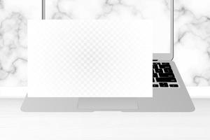 Laptop Isolated on White Background. Vector Illustration. Laptop on white marble background vector illustration