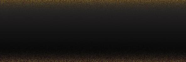 Abstract black background textured with radial golden halftone pattern. Vector illustration. Decoration element with stamped dotted ornament. Creative cover design template. Bursting light rays shape