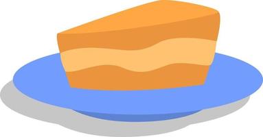 Slice of cake, illustration, vector, on a white background. vector