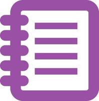 Purple wired notebook, icon illustration, vector on white background