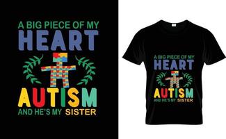 una gran pieza de... camiseta de concienciación sobre el autismo vector