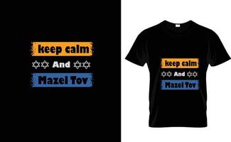 mantén la calma... camiseta de hanukkah vector