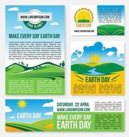 Vector Save Planet Nature templates for Earth Day