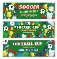 Soccer or football sport game championship banner