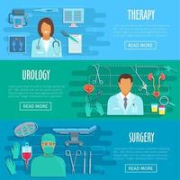 pancartas planas vectoriales del personal del hospital médico vector