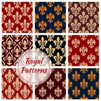 Royal vector seamless patterns set