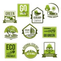 conjunto de iconos vectoriales para el entorno de la ecología de la naturaleza vector