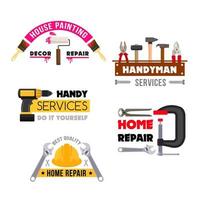 House repair vector icons of handyman work tools
