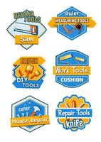 Vector icons of home construction and repair tools