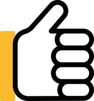 Hand thumbs up, illustration, vector on a white background.