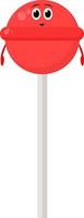 Red lollipop, illustration, vector on white background.