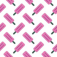 Cute pink ice cream ,seamless pattern on white background. vector