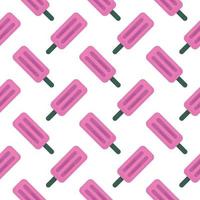 Cute pink ice cream ,seamless pattern on white background. vector