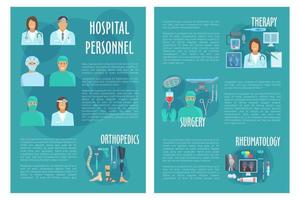 Medical brochure for hospital personnel doctors vector