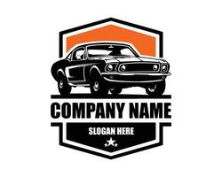 best ford mustang 429 muscle car logo for badge, emblem, icon. isolated white background showing from side available in eps 10 format. vector