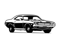 el mejor logotipo de coche dodge super bee de 1969 para placa, emblema. vista lateral de fondo blanco vector