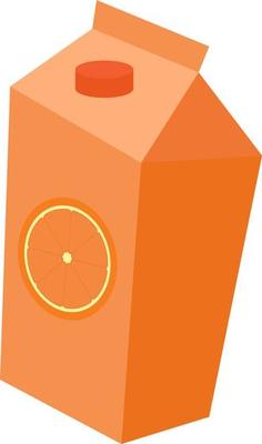 Orange juice, illustration, vector on white background.