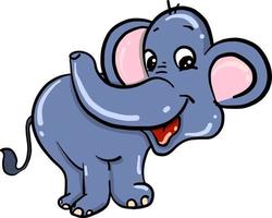 Cute elephant, illustration, vector on white background