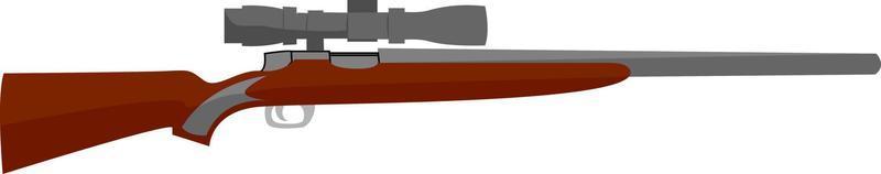 Sniper rifle, illustration, vector on white background.