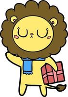 Vector lion character in cartoon style