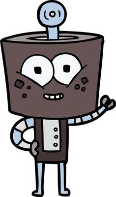 Vector robot character in cartoon style