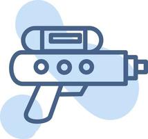 Blue water gun, illustration, vector on a white background.